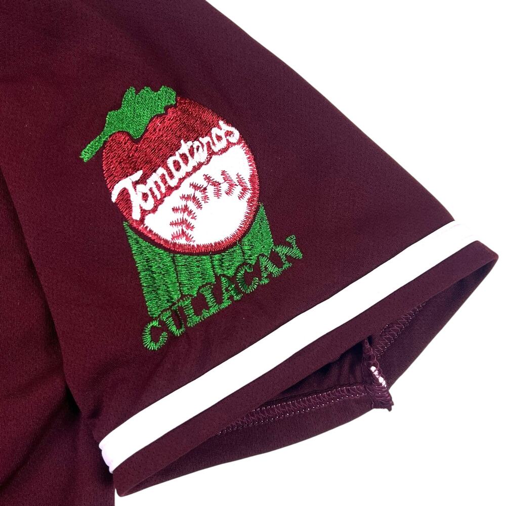Tomateros De Culiacan Jersey Mens M Burgundy LMB Mexico Baseball New Era Sewn - Picture 7 of 14